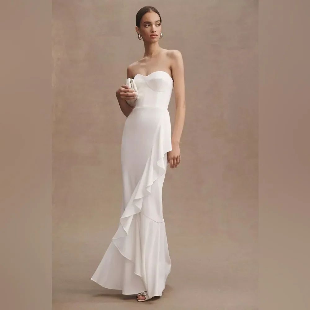New BHLDN Dress The Population Paris Ruffle Strapless Mermaid Gown